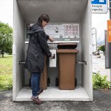 Le système de récolte des déchets GastroVert compte désormais un 400e point de collecte, à Vernayaz (photo d'illustration). KEYSTONE/PATRICK HUERLIMANN